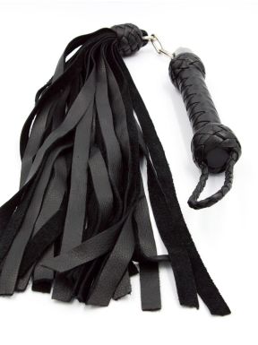 Mister B Impact Premium Leather Flogger Curling - Black