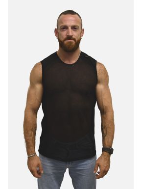 Mister B URBAN Mesh Sleeveless Shirt Black