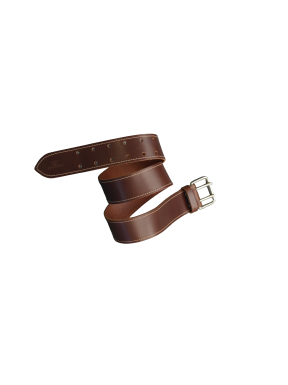 Mister B Leather Belt Stitched 5 cm - Dark Brown