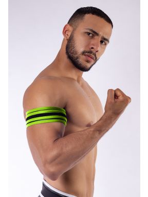 Mister B Neopreen Biceps Band - Zwart Neon Groen