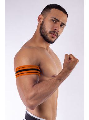 Mister B Neopreen Biceps Band - Zwart Oranje