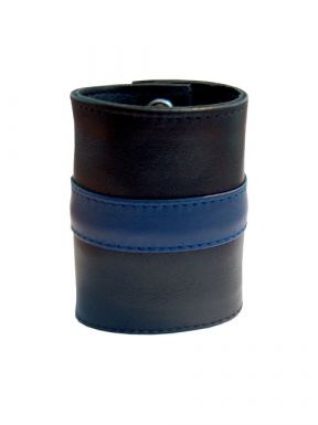 Mister B Leather Wrist Wallet Zip Blue Stripe - buy online at www.misterb.com