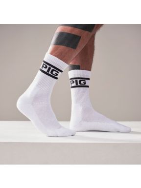 Mister B Crew Socks Pig 2-Pack White